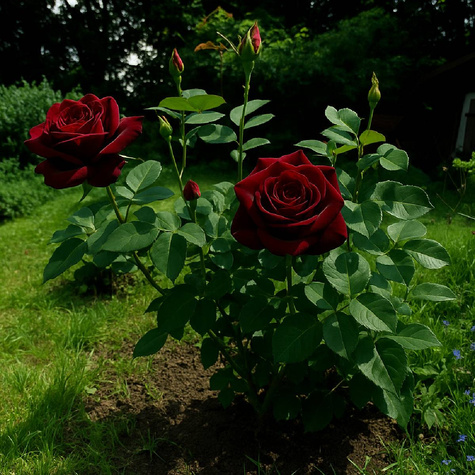 Róża wielkokwiatowa Bordowa Cygne Noir w balocie